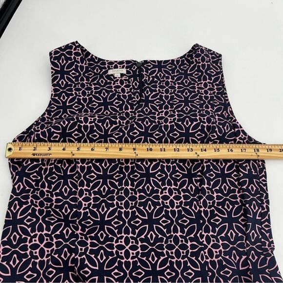 Talbots Grecian Sheath Geometric Sleeveless Pink Blue Size 14 - Picture 10 of 10